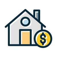 Home Loan Vector Thick Line Filled Dark Colors Icons For Personal And Commercial Use.