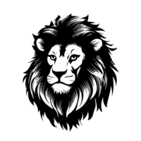 Lion head logo icon, lion face on a transparent background, AI Generative png