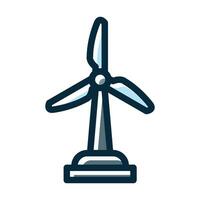 Wind Turbine Vector Thick Line Filled Dark Colors Icons For Personal And Commercial Use.