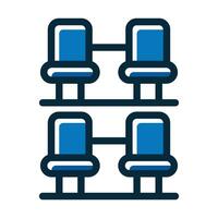 Stadium Seating Vector Thick Line Filled Dark Colors Icons For Personal And Commercial Use.