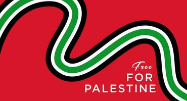 Free Palestine design with Palestinian flag. Design elements, posters, banners vector