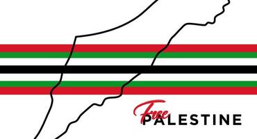 Free Palestine design with Palestinian flag. Design elements, posters, banners vector