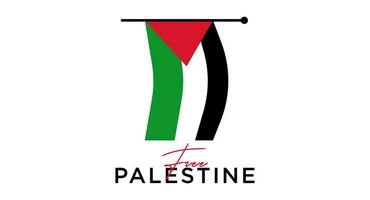 Free Palestine design with Palestinian flag. Design elements, posters, banners vector