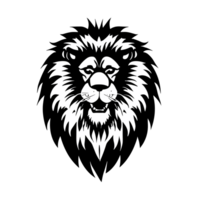 Lion head logo icon, lion face on a transparent background, AI Generative png