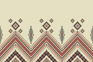 African embroidery geometric border pattern. Ethnic geometric pixel art seamless pattern. Ethnic geometric stitch pattern use for textile border, wallpaper, cushion, carpet, upholstery, etc. vector