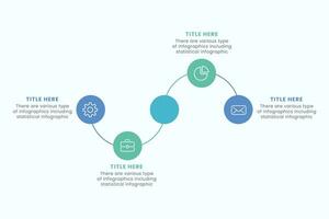 Presentation Business Circle Infographic Template With 4 Step Elements Vector Illustration