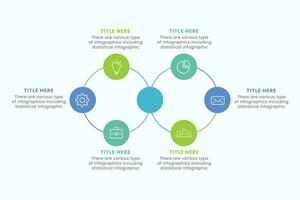 Presentation Business Circle Infographic Template With Six Step Elements Vector Illustration