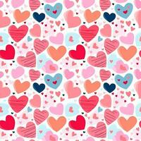 hearts hand drawing cute background seamless pattern photo