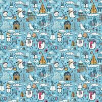 winter doodle cute background seamless pattern photo