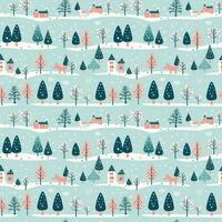 winter hand drawing cute background seamless pattern photo