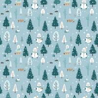 winter cartoon cute background seamless pattern photo