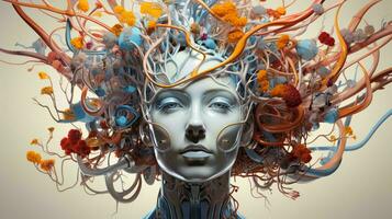 AI-Generated concept of brain development through art and develops creative abilities photo