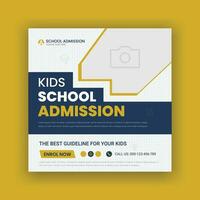 School admission for social media post template and online advertisement vector