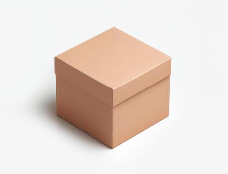 Cube shape Cardboard box package template isolated on white background. AI generative photo