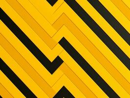 Bright yellow and black geometric shape with minimal design and striped pattern.AI Generative photo