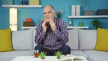 The man who is dissatisfied with aging is sad. video