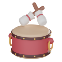 Traditional Chinese Drum for New Year Celebration, 3D render. png