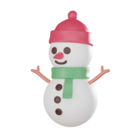 Festive 3D Snowman Christmas Icons 3D render. png