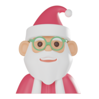 Festive 3D Santa Claus Icon - Holiday Joy 3D render. png