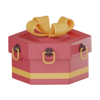 Chinese New Year 3D Gift Box, Festive Lunar 3D render png