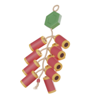 Chinesisch Neu Jahr Feuerwerkskörper Feier , traditionell Symbol zum Mond- Festival. 3d machen png