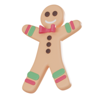 Festive Gingerbread Man Cookie for Christmas 3D render. png