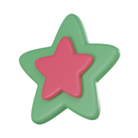 Festive Christmas Star 3D icon Decoration 3D render. png