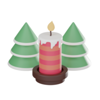 Christmas Candle 3D Icon Festive Holiday Decoration 3D Render. png