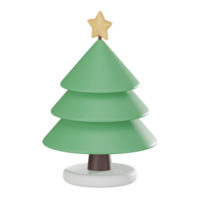 Natal árvore elementos festivo 3d ícones para feriado estação 3d renderizar. png