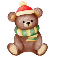 Bear wearing a Christmas outfit png