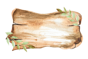 Watercolor illustration of antique birch bark, scroll, tree bark with place for text, hand drawn. png