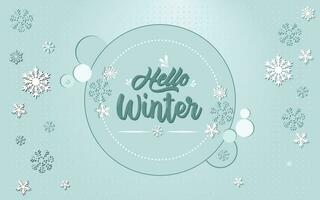 Free vector hello winter cool lettering background in paper style