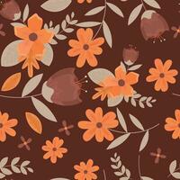 Abstract flat hand draw floral pattern background. Vector. vector