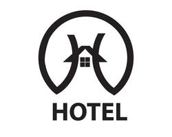 hotel Logo template , label . Retro vintage, monogram, badge. branding Company, brand, , corporate, identity, logotype. Clean and modern style logo vector