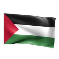 Waving flag of Palestine. 3D flag of Palestine. 3D rendering png