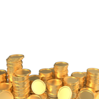 Stack of golden coins. 3D gold coins. Money growth gold coins. Finance and investment concept. 3D rendering png