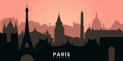 París ciudad horizonte. silueta ciudad París Francia antecedentes. vector ilustración