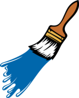 Paint Brush with Paint Stroke PNG Illustration