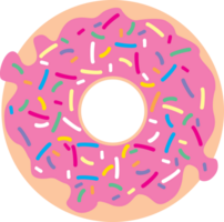 rosquilla con rosado vidriar png ilustración