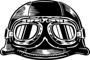 Motorcycle Helmet with Goggles PNG Illustration