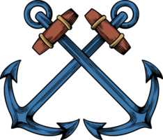 Crossed Anchors PNG Illustration