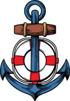 Anchor and Lifesaver PNG Illustration