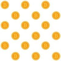Bitcoin seamless pattern. Vector golden seamless pattern, bit-coin money, btc currency finance illustration