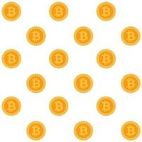 Bitcoin seamless pattern. Vector golden seamless pattern, bit-coin money, btc currency finance illustration