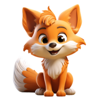 3D Fox Mascot Character ,ai generative png