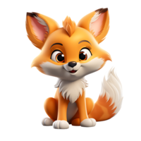 3d Renard mascotte personnage ,ai génératif png