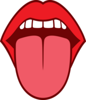 PNG illustratie van Open mond met tong