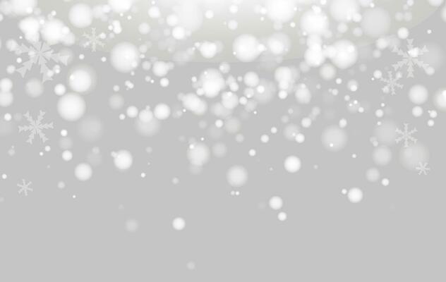 Abstract christmas background with snowflakes, gray, white bokeh. Vector backgrounds.
