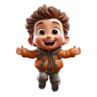 3d mignonne enfant mascotte personnage, ai génératif png