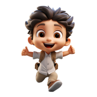 3d linda niño mascota personaje, ai generativo png